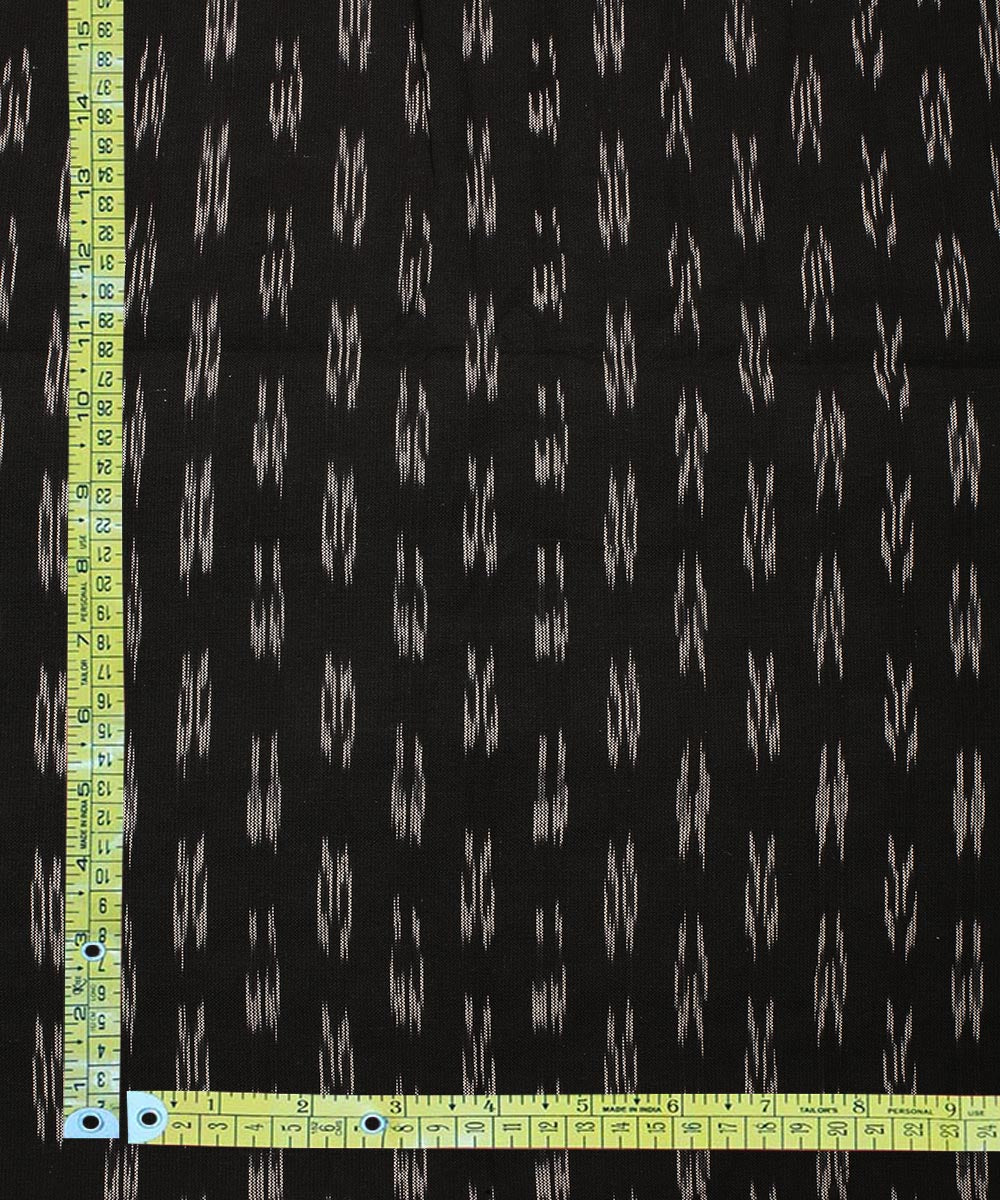 2.5 m Black handloom cotton pochampally ikat fabric