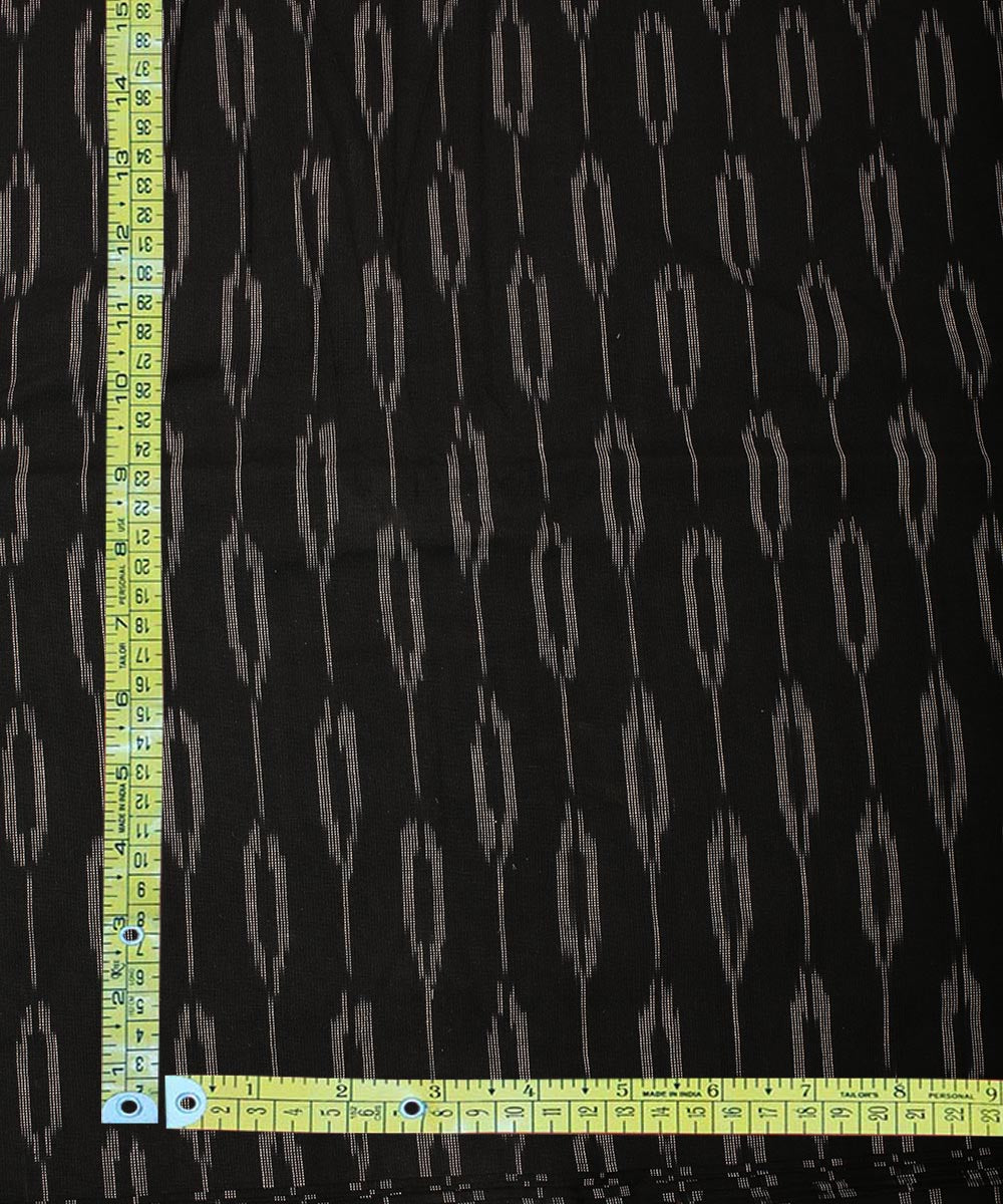 2.5 m Black handloom pochampally ikat cotton fabric