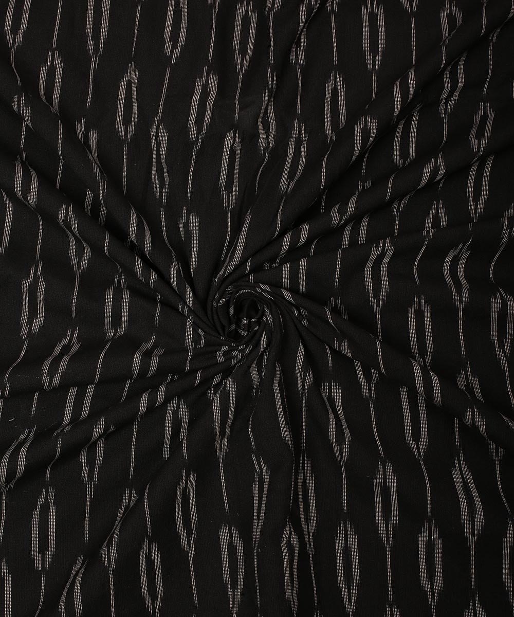 2.5 m Black handloom pochampally ikat cotton fabric