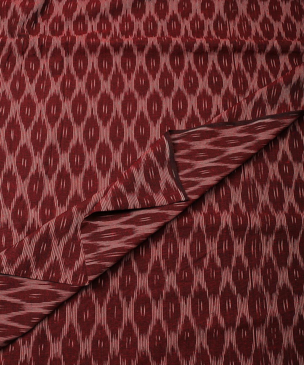 2.5 m Brown handloom cotton pochampally ikat fabric