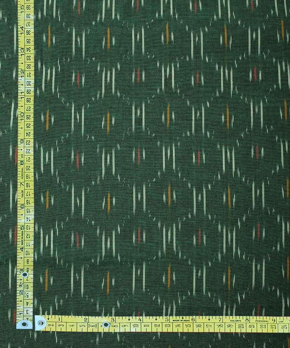 2.5 m Dark green handloom cotton pochampally ikat fabric