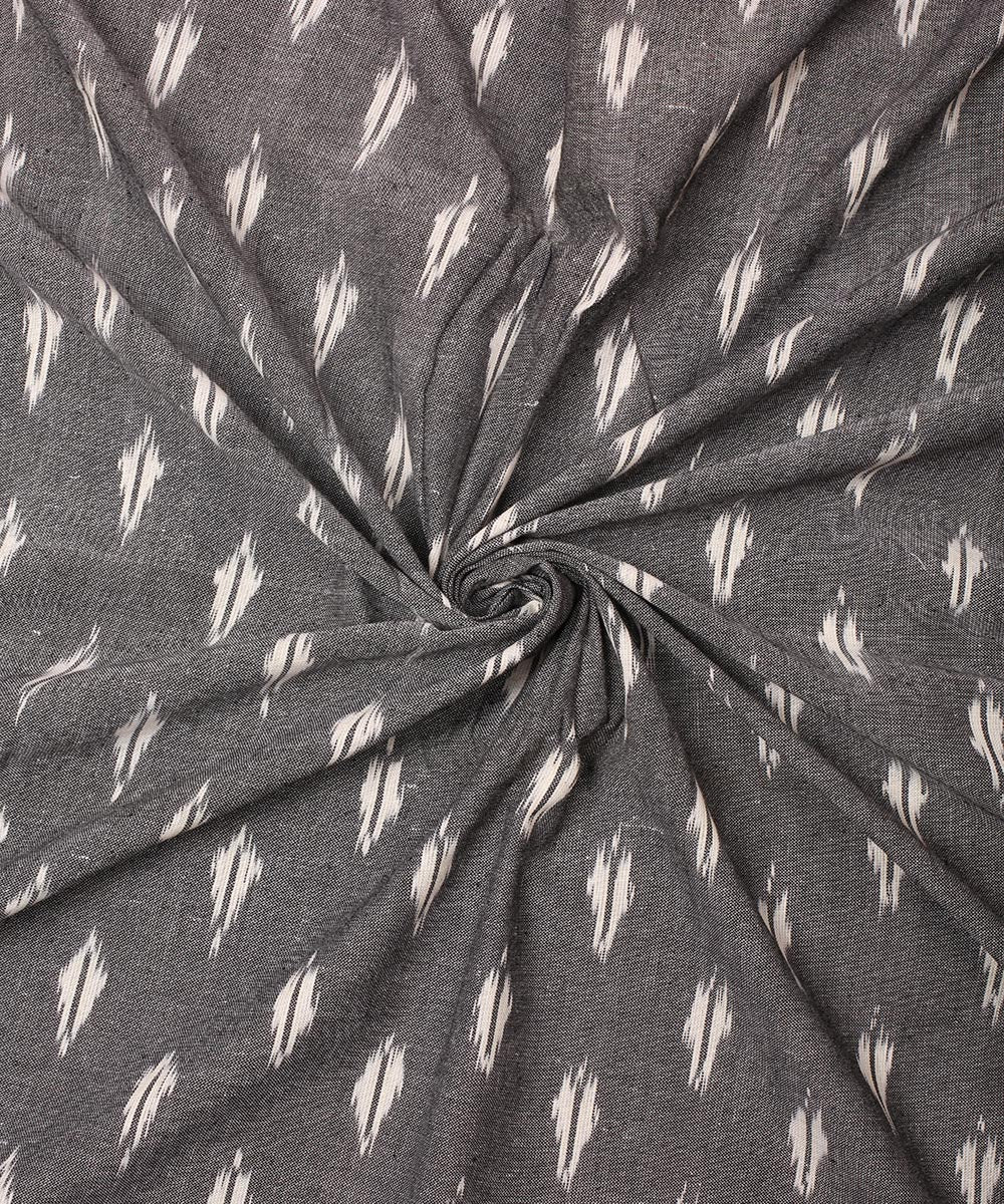 2.5 m Grey handloom pochampally cotton ikat fabric