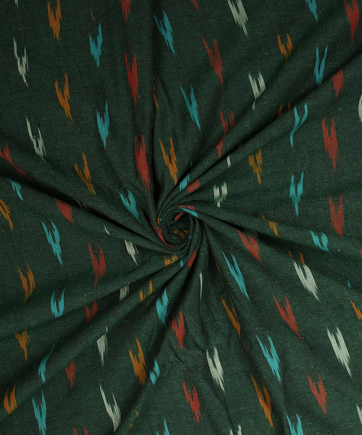 2.5 m Dark green cotton handloom pochampally ikat fabric