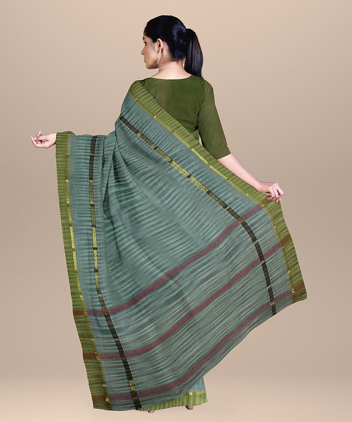 Light green lime handwoven narayanapet cotton saree