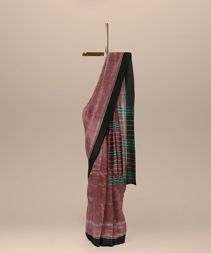 Red dark green handwoven narayanapet cotton saree