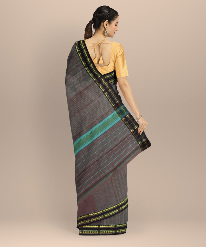 Rust handwoven cotton narayanapet saree