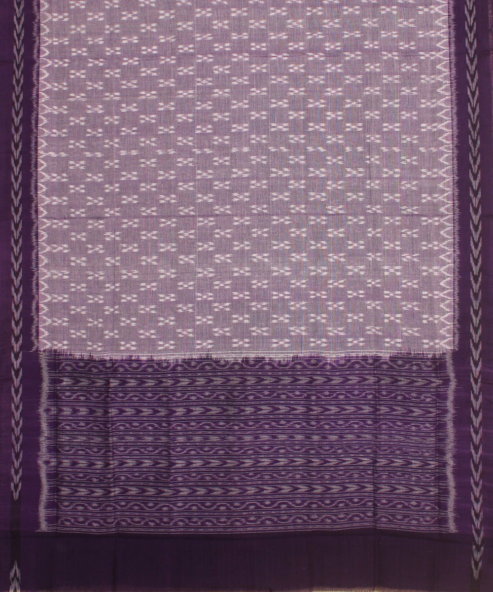Grey black handwoven cotton sambalpuri dupatta