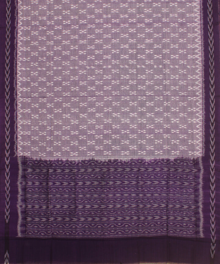 Grey black handwoven cotton sambalpuri dupatta
