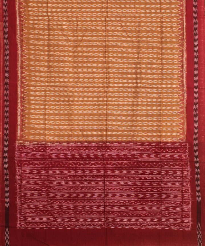 Brown maroon handwoven cotton sambalpuri dupatta