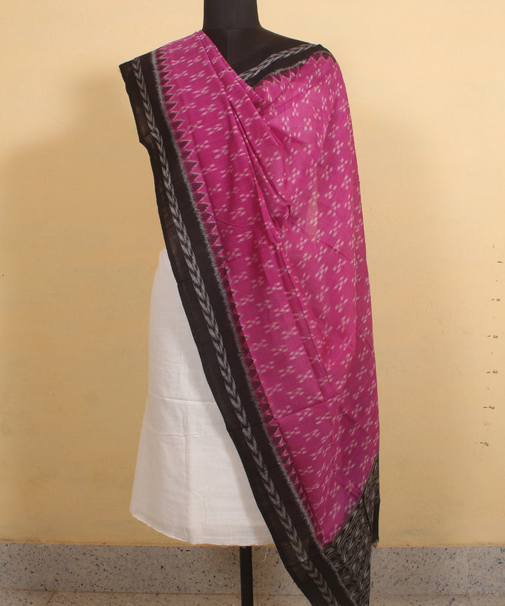 Purple black handwoven cotton sambalpuri dupatta
