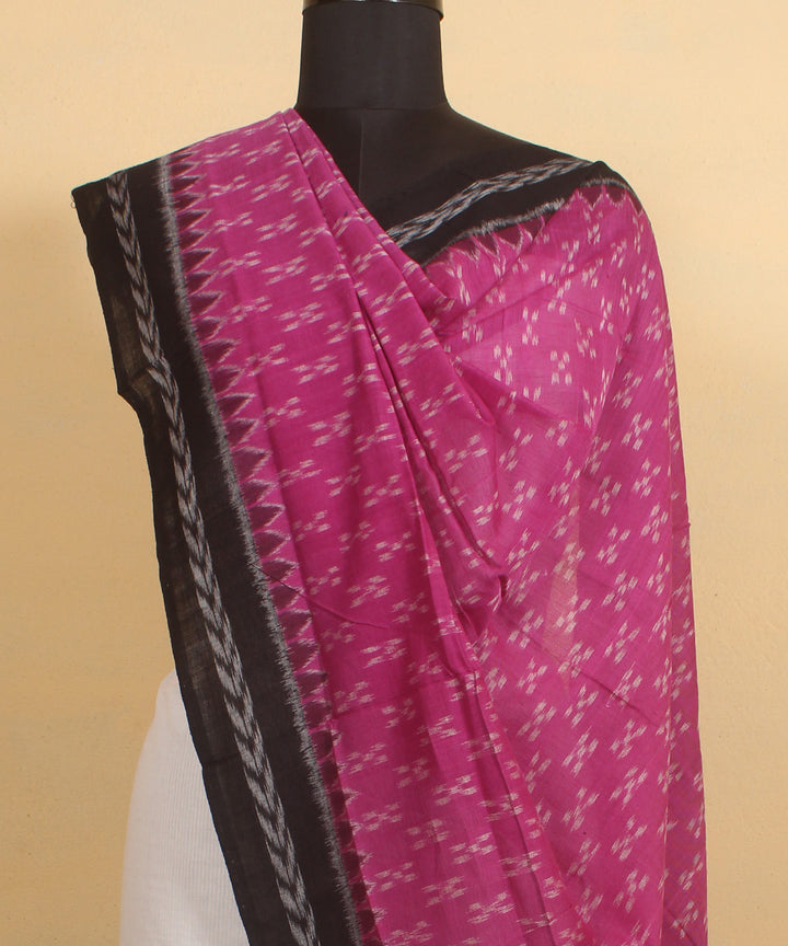 Purple black handwoven cotton sambalpuri dupatta