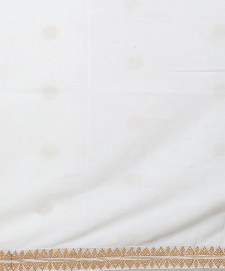 Cream light brown cotton handloom assam saree