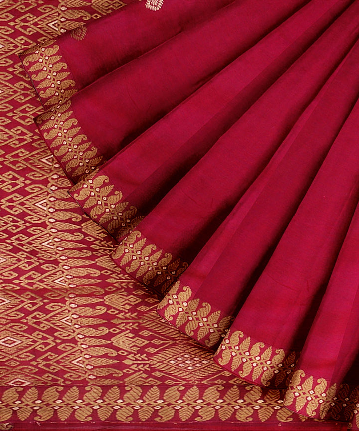 Pink grey cotton handloom assam saree