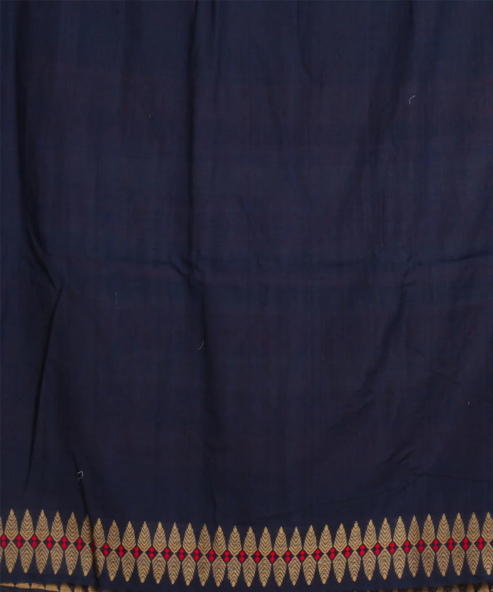 Navy blue red cotton handloom assam saree