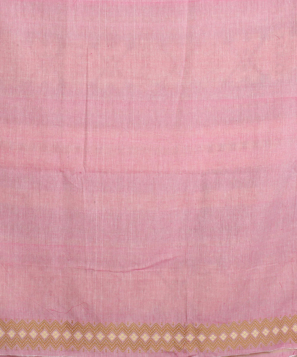 Peach brown cotton handloom assam saree