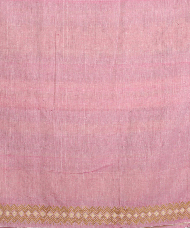 Peach brown cotton handloom assam saree
