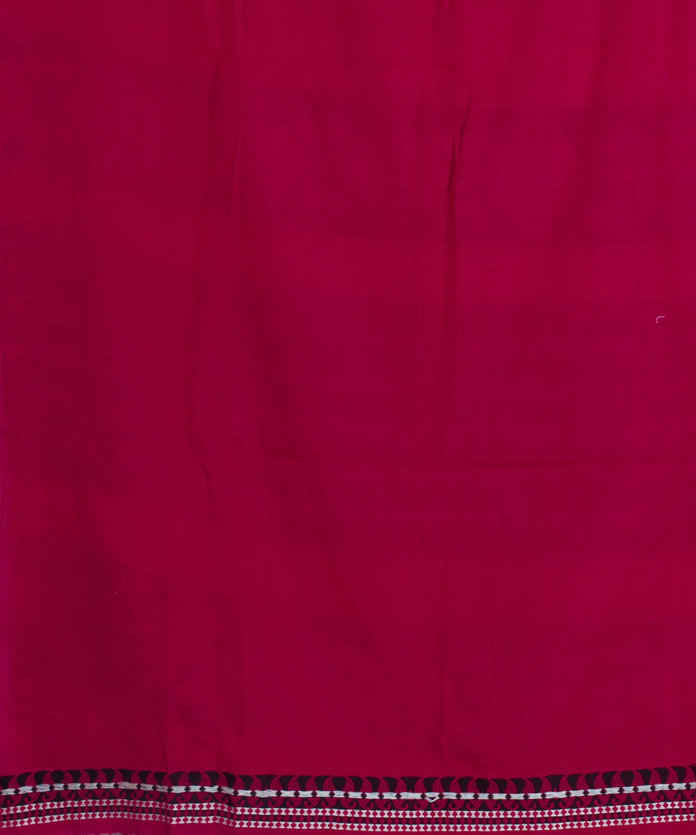 Red maroon cotton handloom assam saree