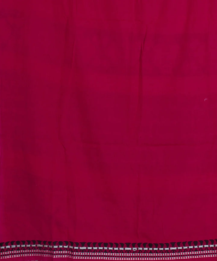 Red maroon cotton handloom assam saree