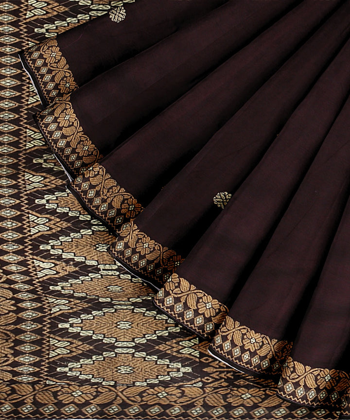 Maroon grey cotton handloom assam saree