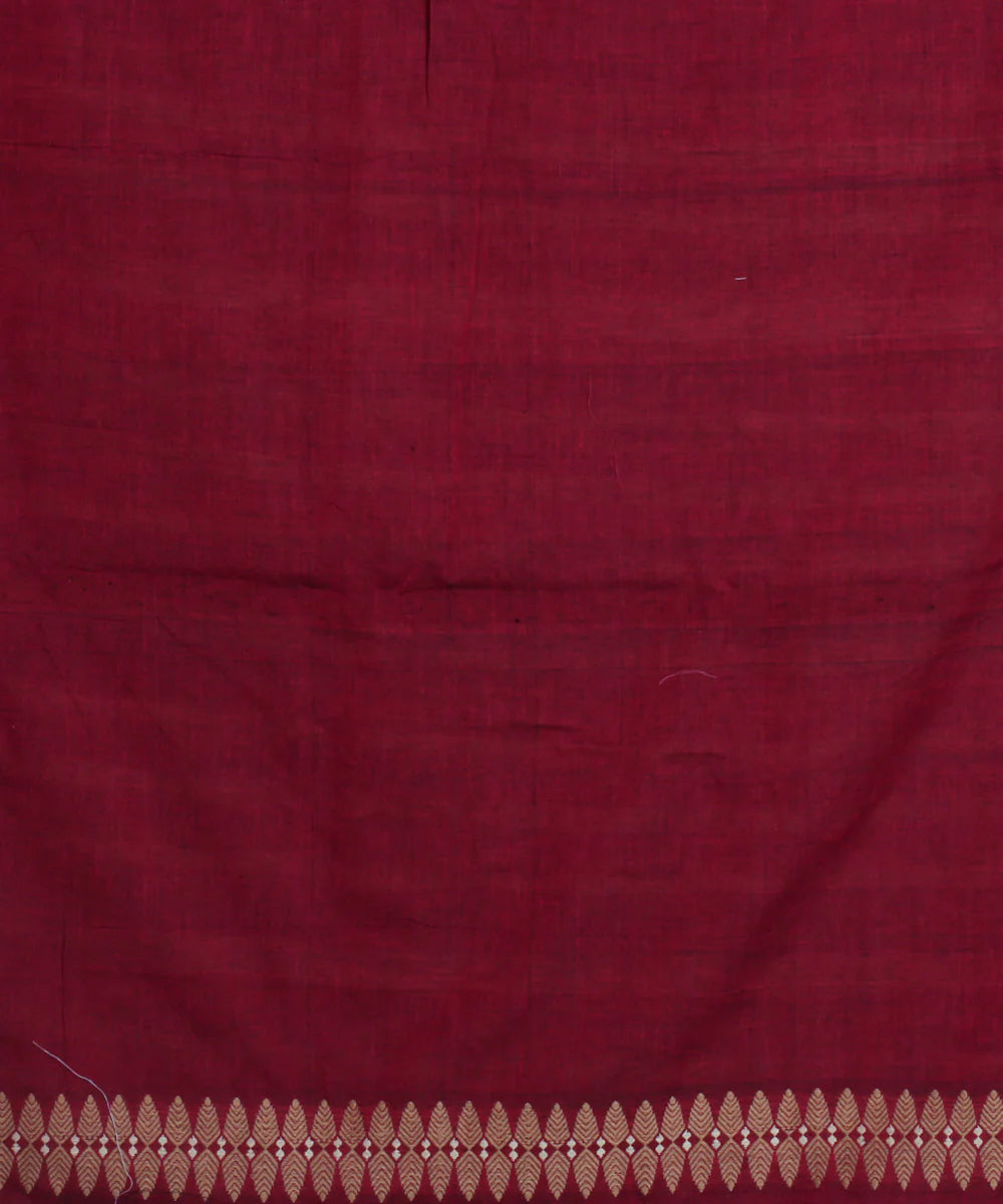 Red grey cotton handloom assam saree