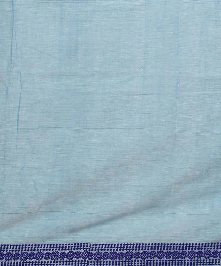 Sky blue blue cotton handloom assam saree