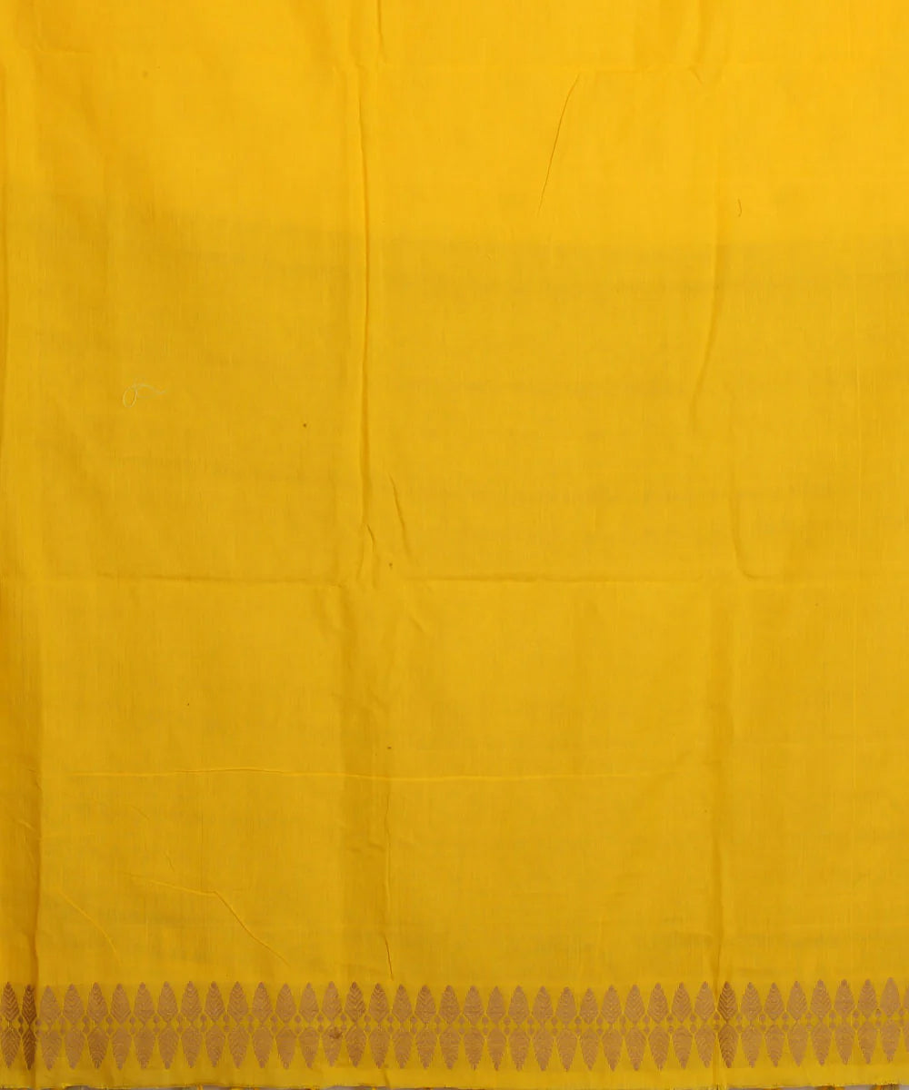 Yellow grey cotton handloom assam saree