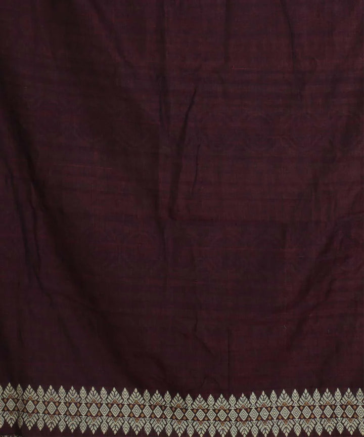 Brown grey cotton handloom assam saree