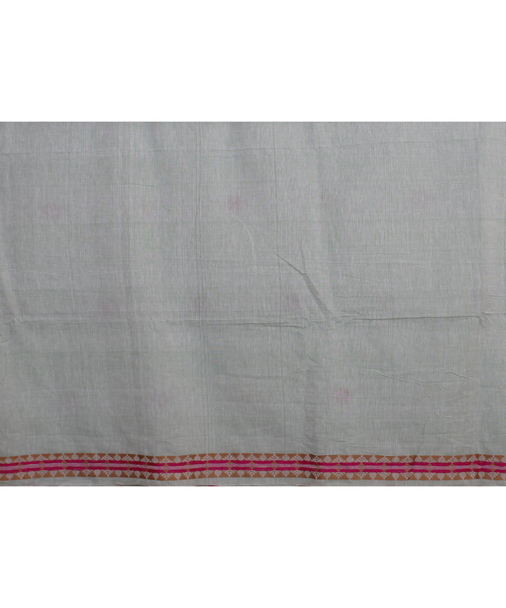 Mint green multicolor handloom assam cotton saree