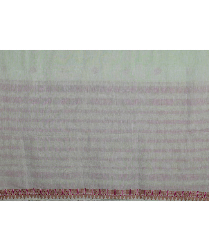 Pista green beige pink handloom assam cotton saree