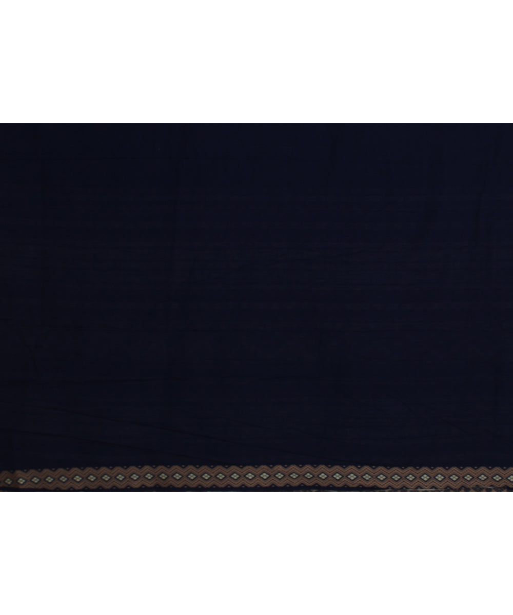 Navy blue beige handloom assam cotton saree