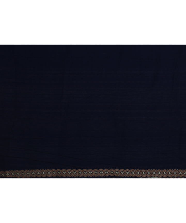 Navy blue beige handloom assam cotton saree