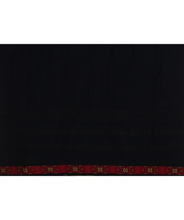 Black red handloom cotton assam saree