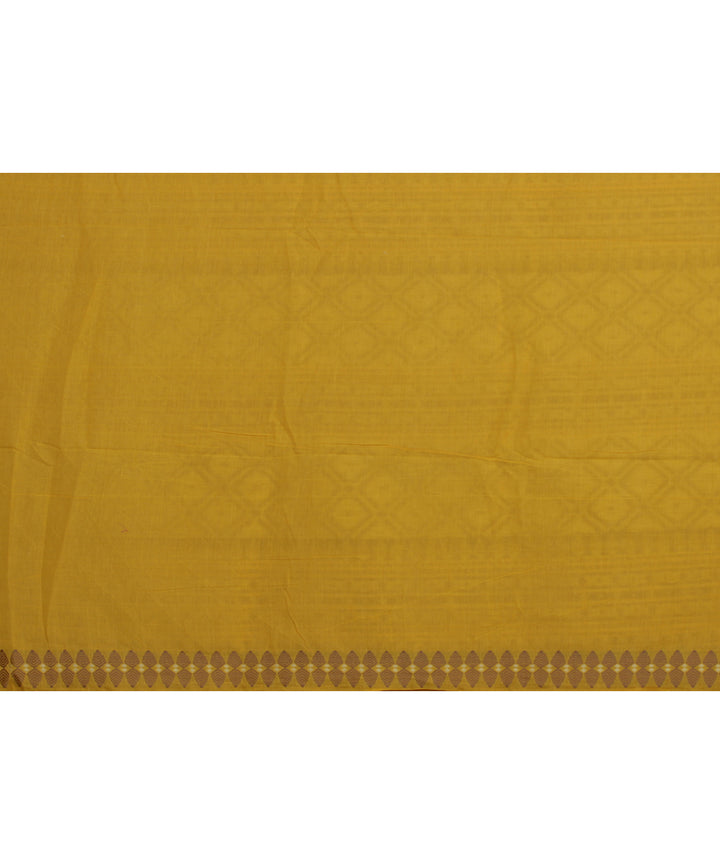 Yellow brown handloom assam cotton saree