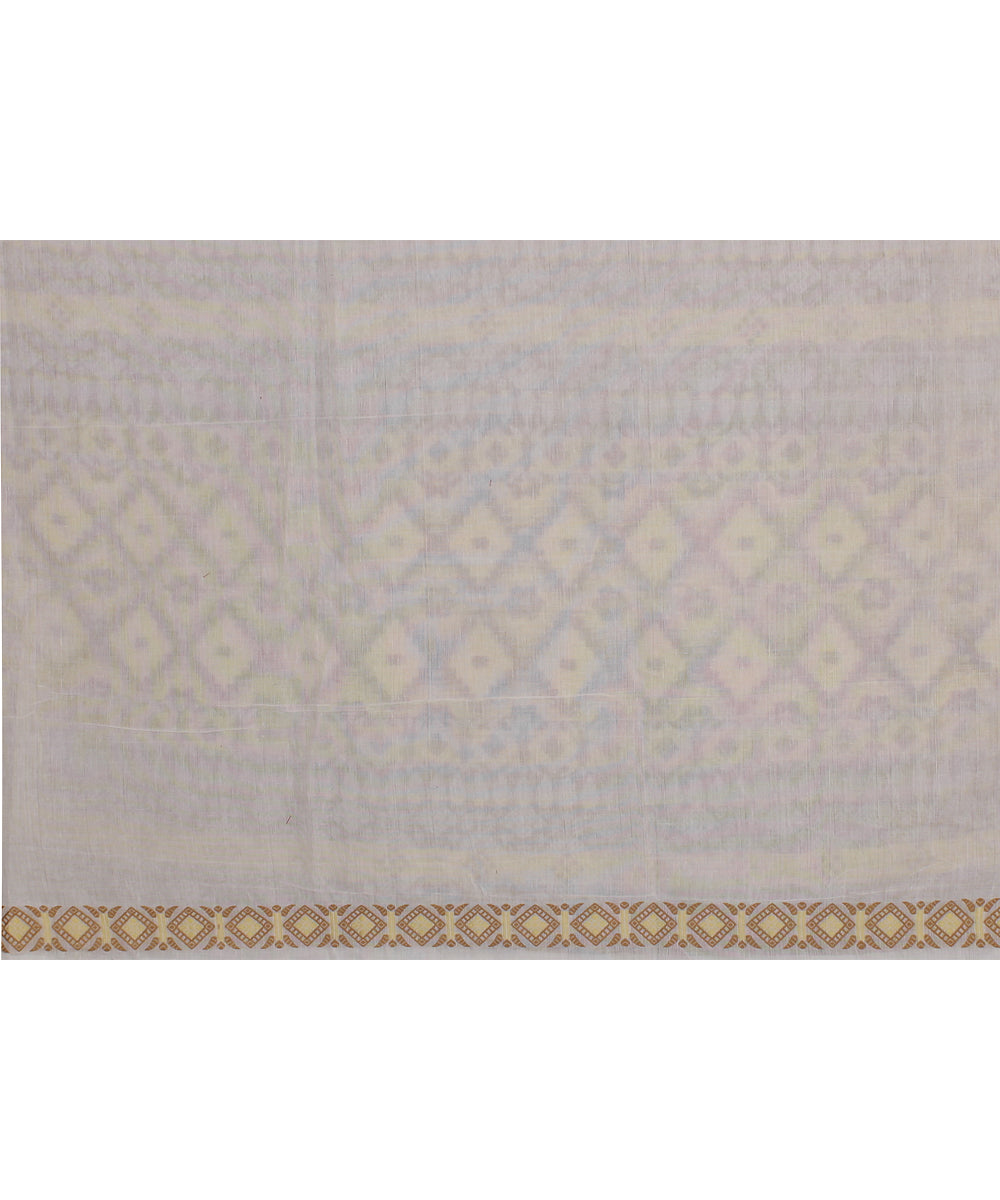 Offwhite beige handloom assam cotton saree