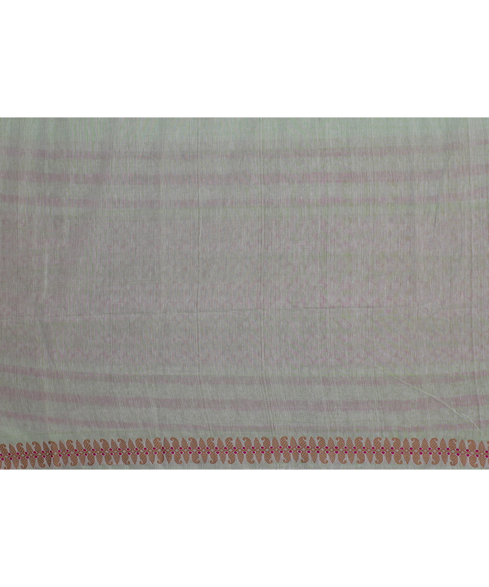 Pista green pink beige handloom assam cotton saree