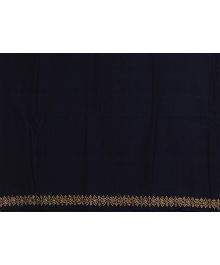 Navy blue red beige handloom cotton assam saree