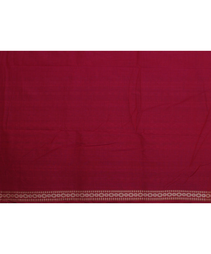 Raspberry beige handloom assam cotton saree