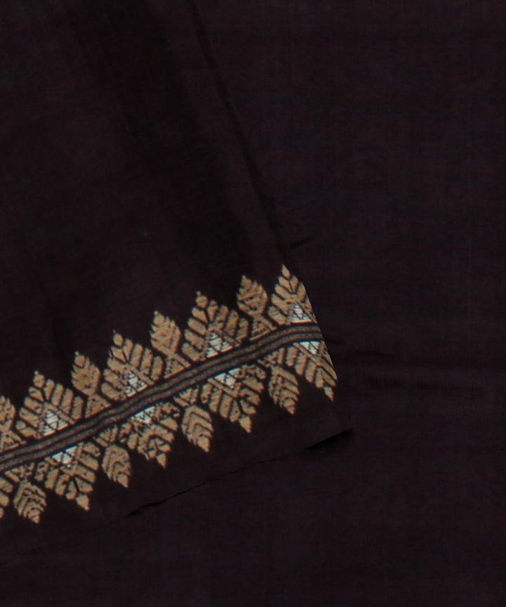 Brown handloom cotton assam saree