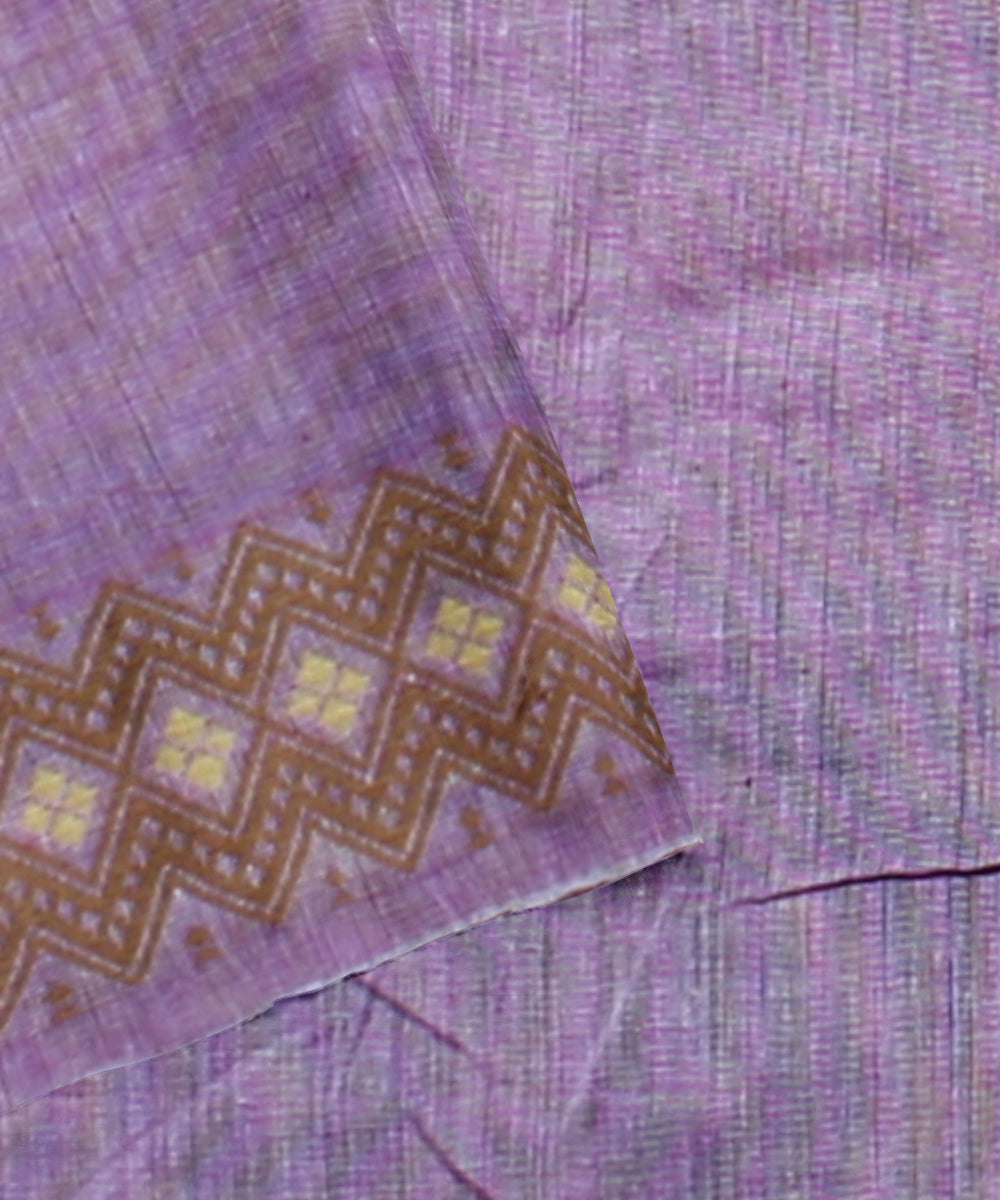 Pink grey cotton handloom assam saree