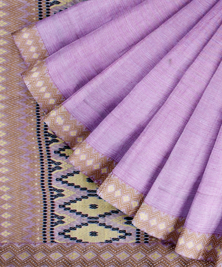 Pink grey cotton handloom assam saree