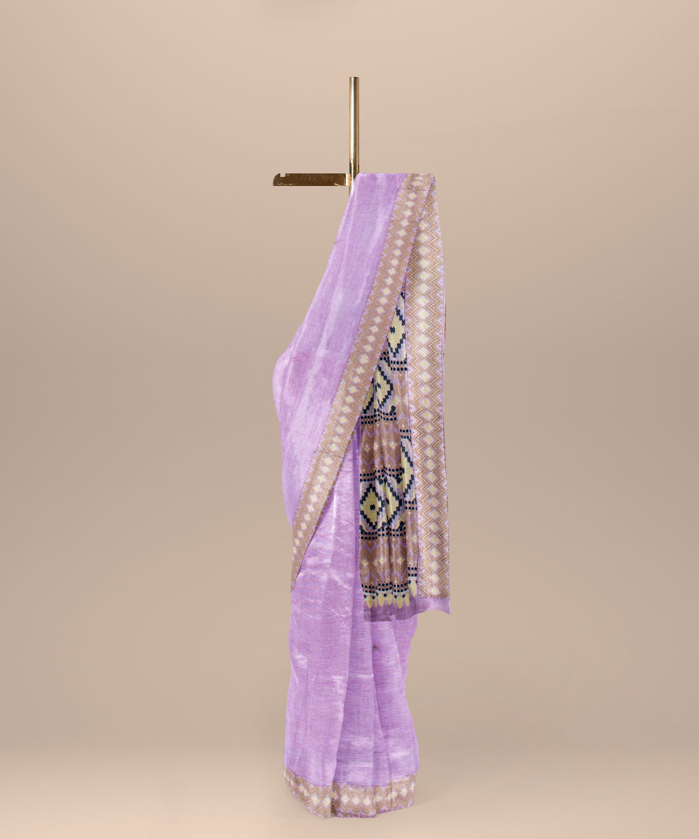 Pink grey cotton handloom assam saree