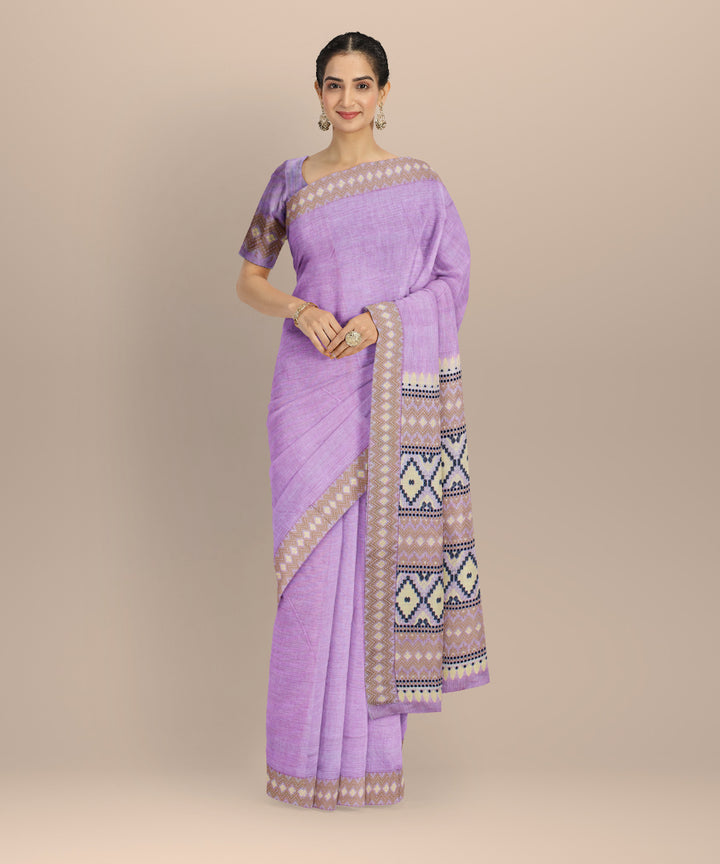 Pink grey cotton handloom assam saree