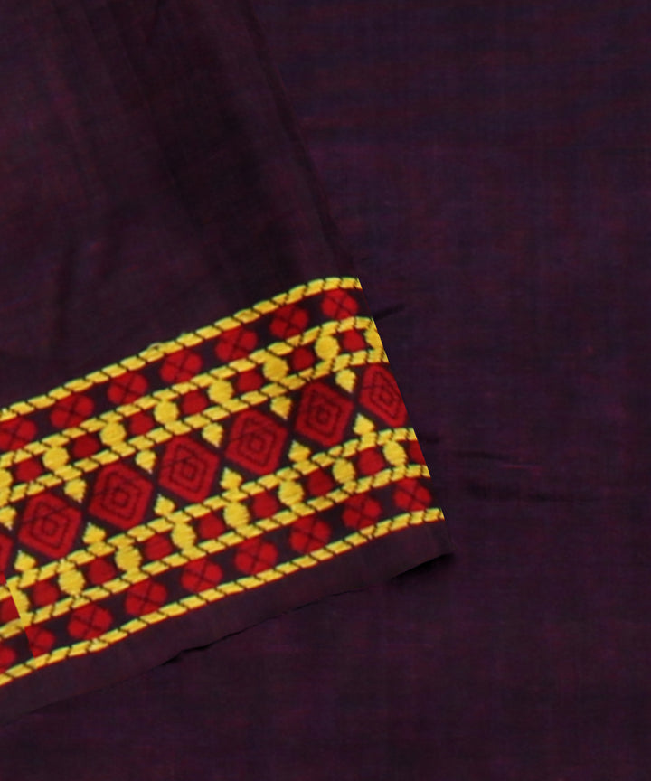 Purple red cotton handloom assam saree