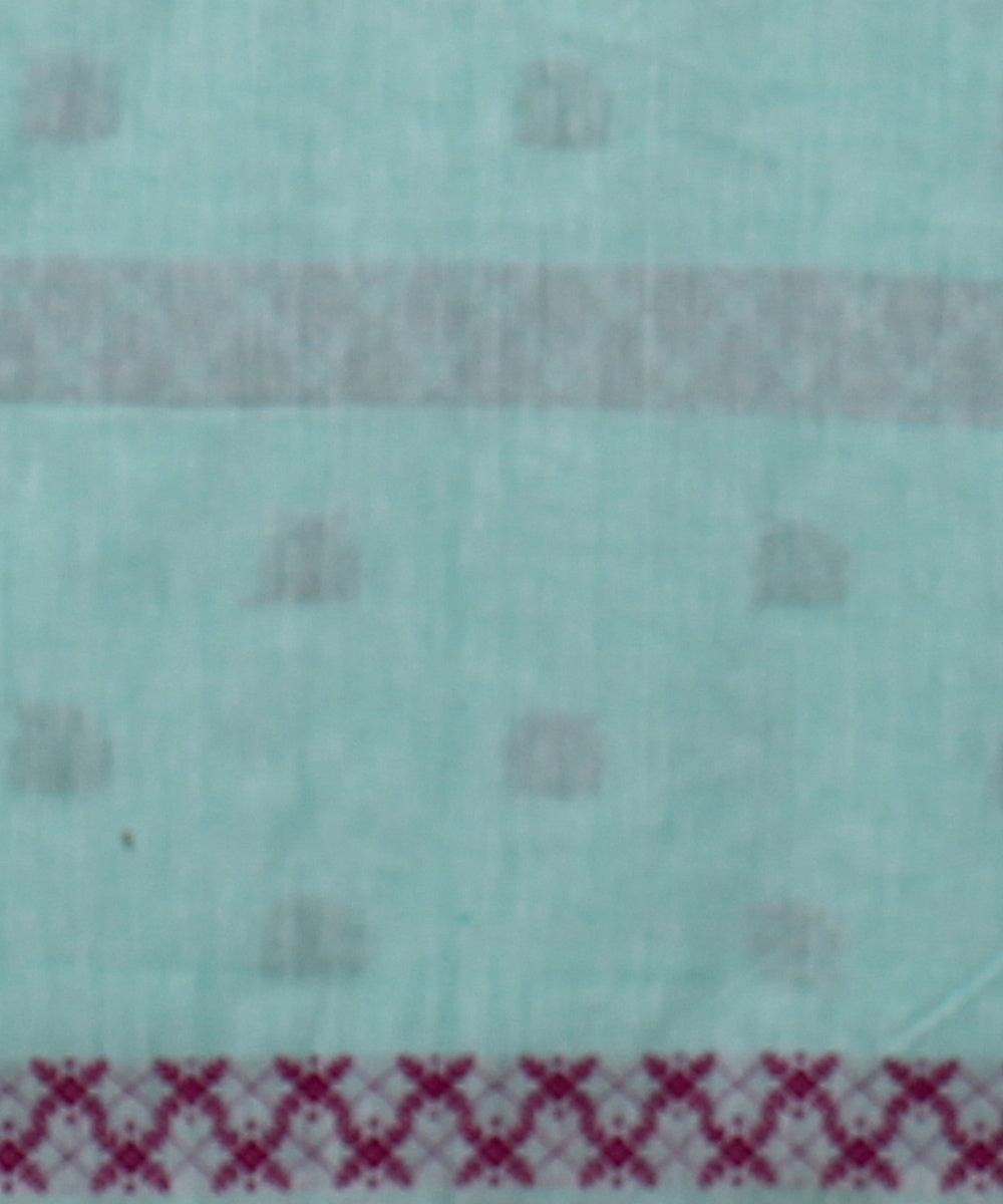 Light green multicolour cotton handloom assam saree