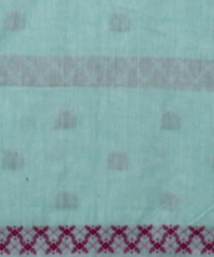Light green multicolour cotton handloom assam saree