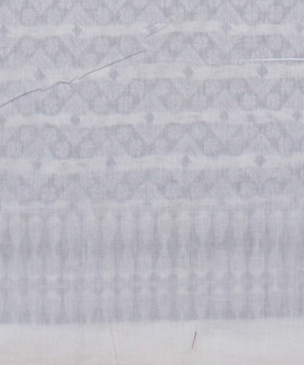 White blue handloom cotton assam saree