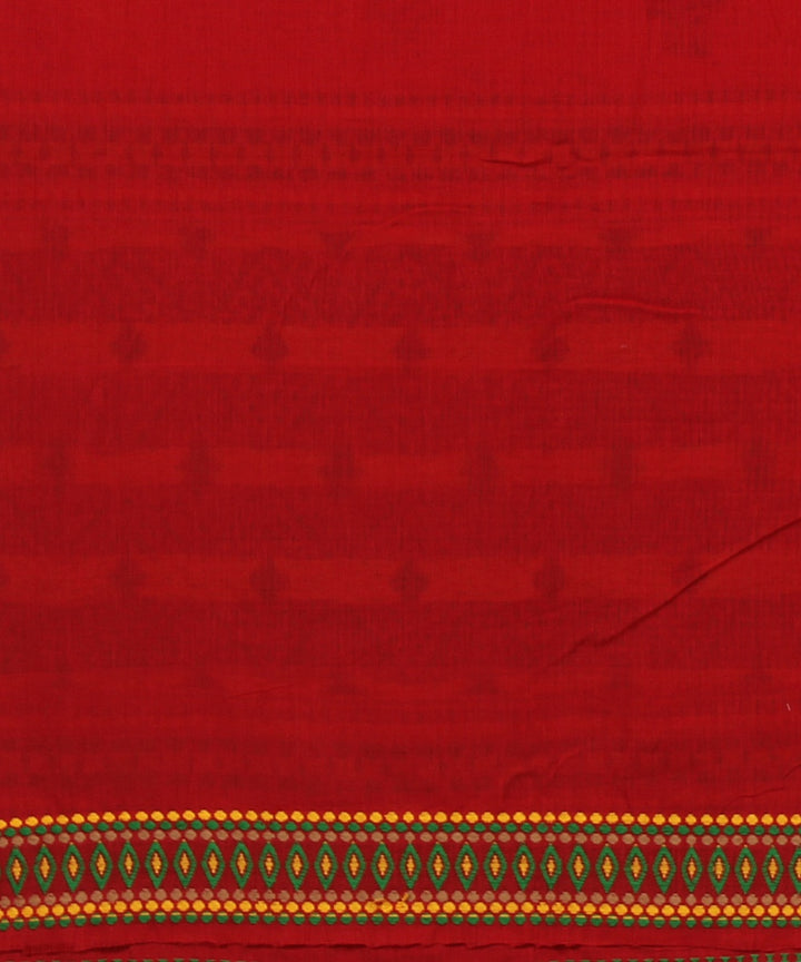 Red green cotton handloom assam saree