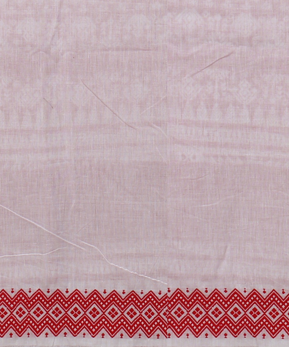 White red cotton handloom assam saree