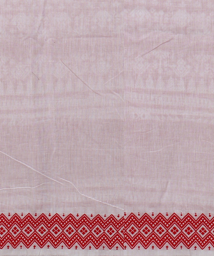 White red cotton handloom assam saree