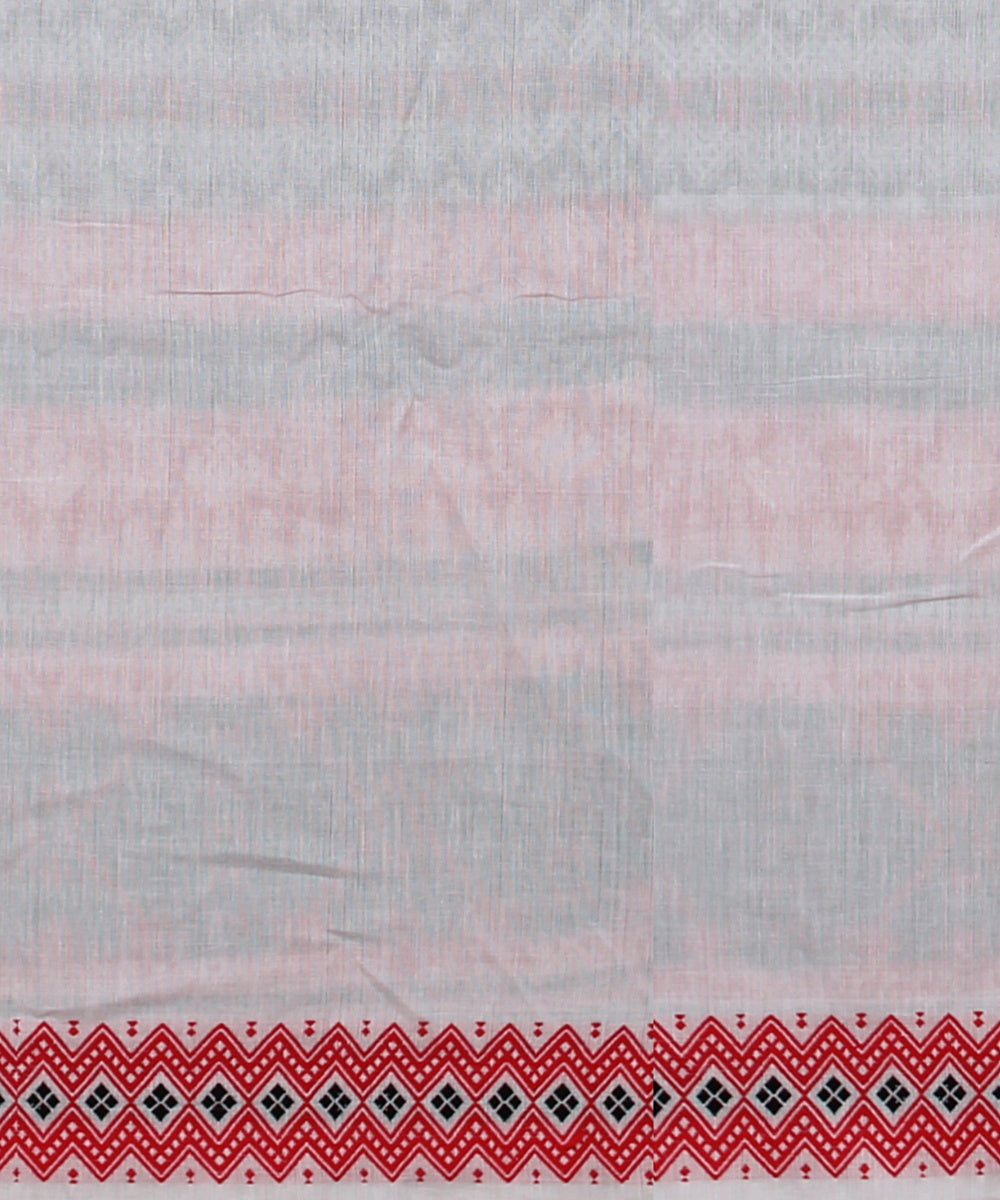 White multicolour cotton handloom assam saree